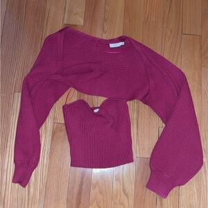 Lush Off-the-Shoulder Sweater Set